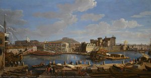The Darsena delle Galere and Castello Nuovo at Naples