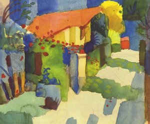 House In The Garden — August Macke, Orphism