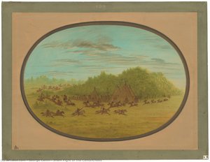 Sham Fight Of The Camanchees — George Catlin