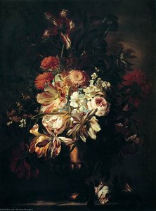 Flowers In A Bronze Vase — Abraham Brueghel