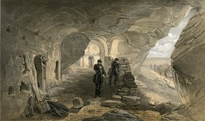 Excavated Church In The Caverns At Inkermann — William Simpson