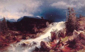 Landscape With Watermill — Herman Herzog