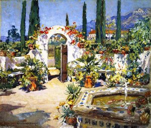 A Santa Barbara Courtyard — Colin Campbell Cooper