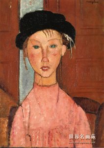 Young Girl In Beret — Amedeo Clemente Modigliani, Expressionism