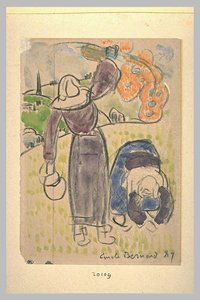 Breton Peasant Women In A Field — Émile Bernard