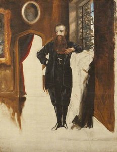 Edward Heneage Dering (1826–1892), Standing In An Interior At Baddesley Clinton — Rebecca Dulcibella Orpen