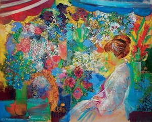Woman Sailing Flowers, (1971) — Emilio Grau Sala