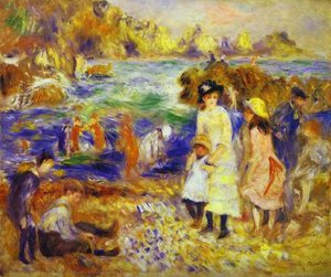 Children On The Beach Of Guernesey — Pierre-auguste Renoir, Impressionism