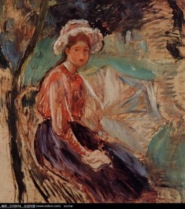 Young Girl With An Umbrella — Berthe Morisot, Impressionism