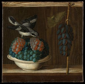 Still Life With Grapes And A Bird — Antonio Leonelli