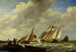 On The Scheldt — Johannes Hermanus Koekkoek