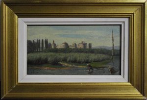 Pêcheurs sur l'Arroux, près du château de Chazeu