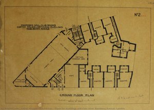 Plans for dwellings and club room, Rosebery Avenue, London