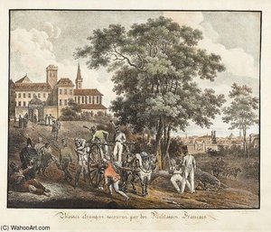 Blessés Étrangers Secourus Par Des Militaires Francais