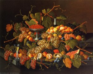 Still Life With Fruit And Champagne — Severin Roesen