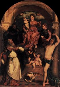 Madonna And Child With Saints — Paris Bordone, Renaissance