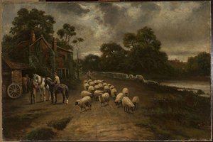 Genre Scene With A Flock Of Sheep — トーマス・クレスウィック