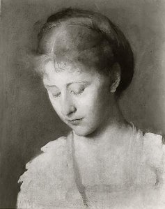 Girl's Head, (painting) — Abbott Handerson Thayer