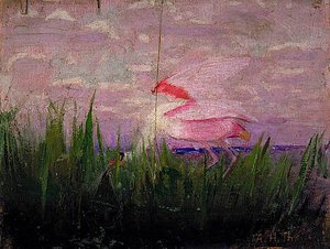 Roseate Spoonbill, Study For Book Concealing Coloration In The Animal Kingdom, (painting) — Abbott Handerson Thayer