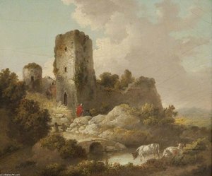Landscape With Ruined Castle — George Morland