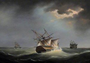 The Loss Of A Merchantman (panel 1 Of 3) — Francis Hustwick, Romanticism