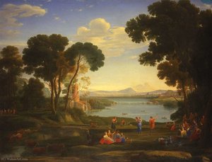 Landscape with a Watermill and Dancing Figures