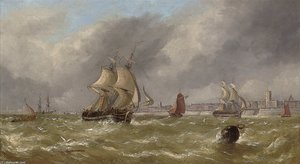 A Fresh Breeze Off Portsmouth Harbour — Adolphus Knell