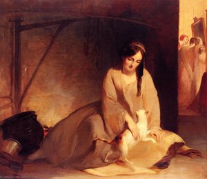 Cinderella At The Kitchen Fire — Tomas Sali, Romantic Portraiture