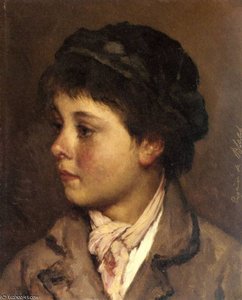 Blass Eugene De Head Of A Young Boy — Eugen Von Blaas