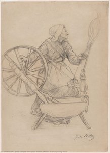 Woman At The Spinning Wheel — Jules Adolphe Aimé Louis Breton, Contemporary Realism