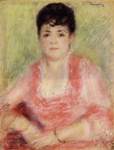 Portrait Of A Woman In A Red Dress — Pierre-auguste Renoir, Impressionism