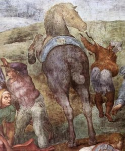The Conversion Of Saul (detail - ) — Michelangelo Buonarroti, High Renaissance