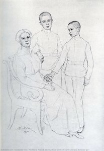 The Family Portrait (klavdiya Yuon, Artist's Wife, And Sons Boris And Igor) — Konstantin Yuon