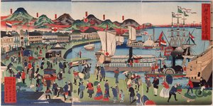 Prosperous Port In Kobe, Settsu Province — Hasegawa Sadanobu Ii