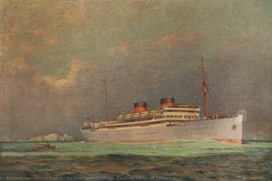 The Union Castle Steamship 'Carnarvon Castle' off the Needles