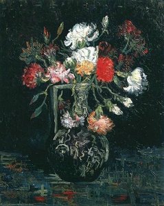 Vase With White And Red Carnations — Vincent Willem Van Gogh, Post-impressionism