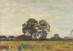 Bäume Am Rande Eines Feldes (recto) — Sir Alfred James Munnings