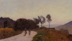 A Road In The Countryside, Near Lake Leman — Jean-baptiste-camille Corot, Barbizon School Barbizon School