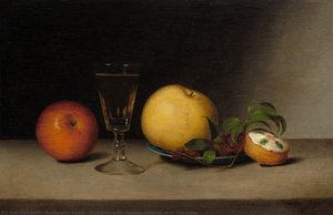 Still Life with Apples, Sherry, and Tea Cake