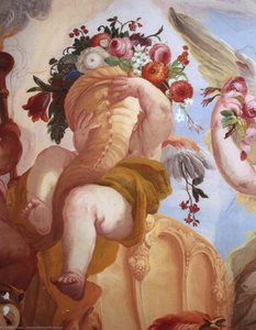 Putto With Cornucopeia (detail) — Johann Michael Rottmayr