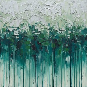Monolithic Descent In Verdant Shadows: A Singular Study Of Texture And Gravity — Christian Noiret, Contemporary Abstract