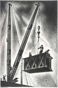 Derricks And Men (riding The Girder) — Louis Lozowick