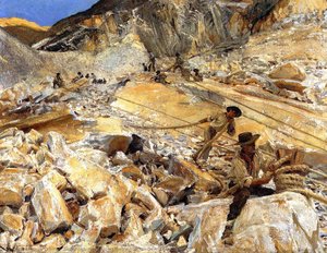 Bringing Down Marble From The Quarries In Carrara — John Singer Sargent, Impressionism