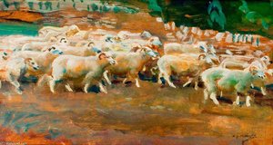 Sheep On Exmoor — Sir Alfred James Munnings