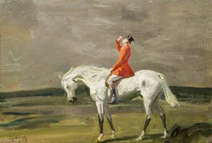 A Huntsman On A Grey In A Landscape — Sir Alfred James Munnings