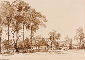 Flemish Cottages Near Cassel, Flanders — Herman Armour Webster