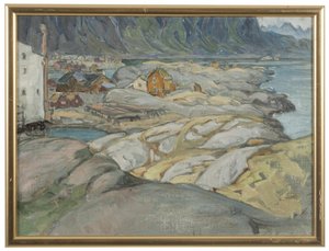 The Village At The Foot Of The Mountain. Study From Lofoten — Анна Анчер