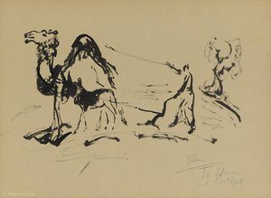Untitled (ploughing With Camel), (1920) — Reuven Rubin