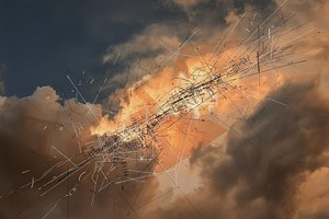 Celestial Blueprint: Convergence Of Logic And Ether — Camille Dubois, Contemporary Abstract
