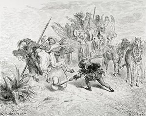 Don Quixote Meets A Traveling Theater Group — Paul Gustave Doré
